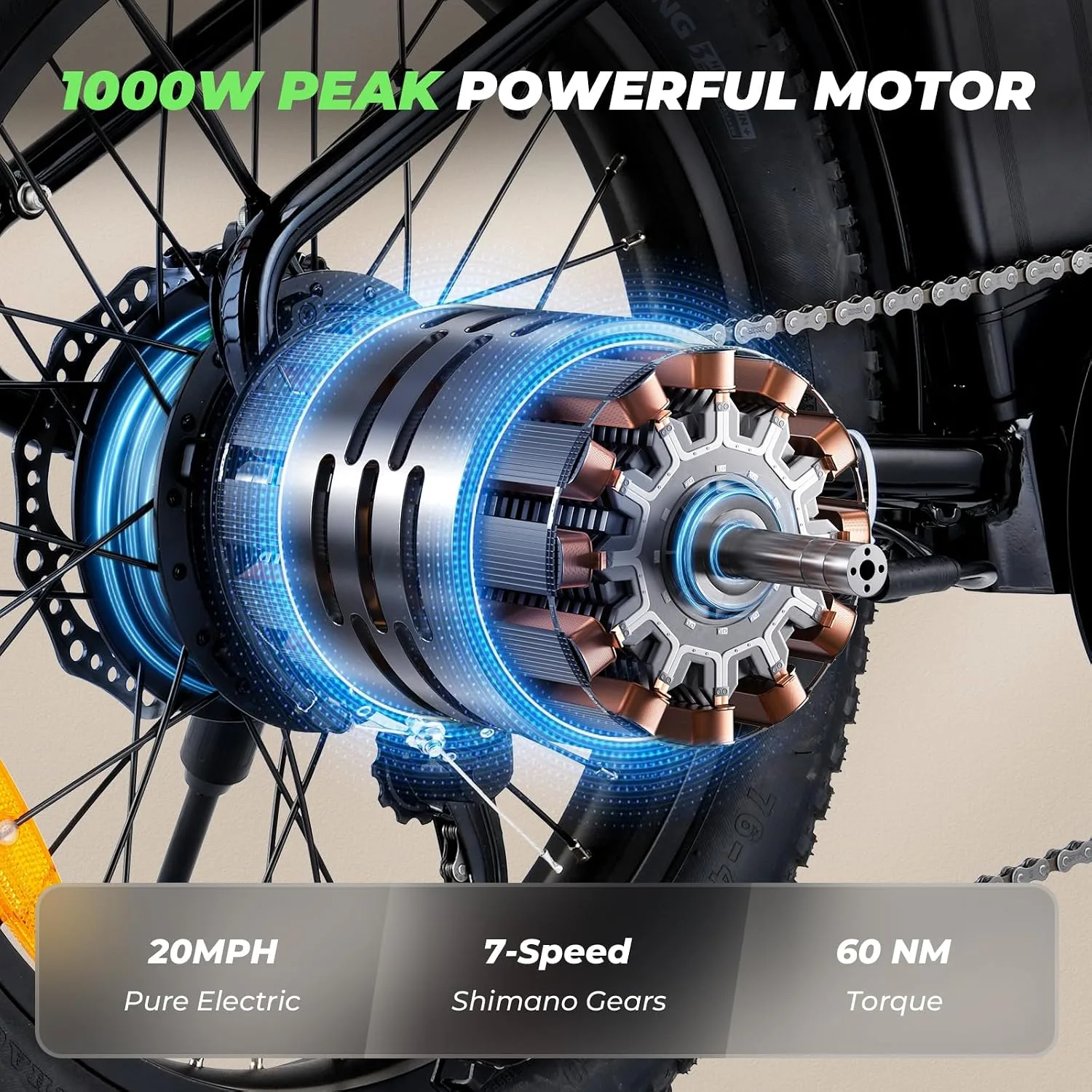 isinwheel U7S Cargo Ebike, 1500W Peak, Front Suspension