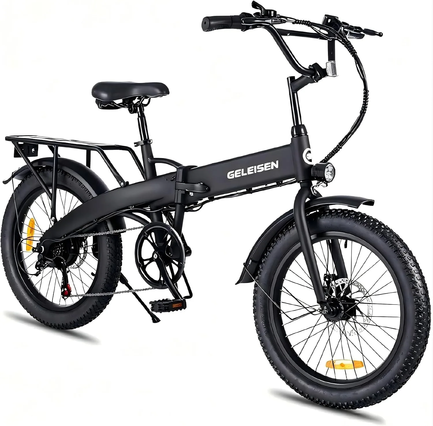 GELEISEN Folding Electric Cargo Bike, 20" Fat Tire